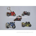 cool car series well design colorful motorcycle shape rubber keychain opener